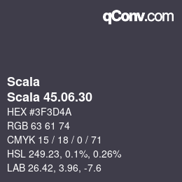 颜色代码: Scala - Scala 45.06.30 | qconv.com