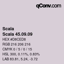 カラーコード: Scala - Scala 45.09.09 | qconv.com