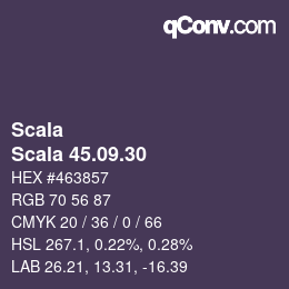 颜色代码: Scala - Scala 45.09.30 | qconv.com