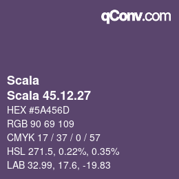 颜色代码: Scala - Scala 45.12.27 | qconv.com