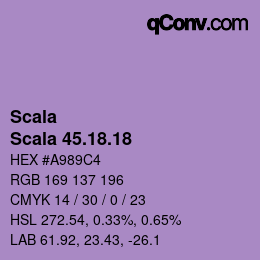 颜色代码: Scala - Scala 45.18.18 | qconv.com