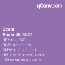 カラーコード: Scala - Scala 45.18.21 | qconv.com