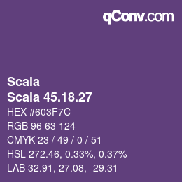 颜色代码: Scala - Scala 45.18.27 | qconv.com