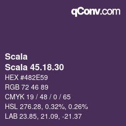 颜色代码: Scala - Scala 45.18.30 | qconv.com