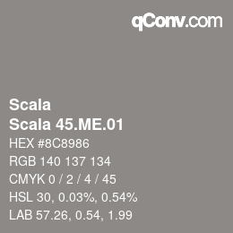 颜色代码: Scala - Scala 45.ME.01 | qconv.com