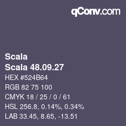 カラーコード: Scala - Scala 48.09.27 | qconv.com