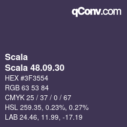 カラーコード: Scala - Scala 48.09.30 | qconv.com