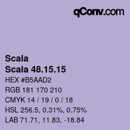 カラーコード: Scala - Scala 48.15.15 | qconv.com