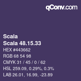 カラーコード: Scala - Scala 48.15.33 | qconv.com