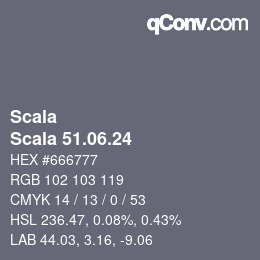 カラーコード: Scala - Scala 51.06.24 | qconv.com