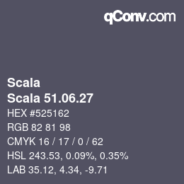 カラーコード: Scala - Scala 51.06.27 | qconv.com