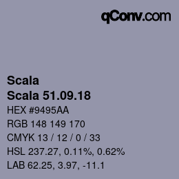 カラーコード: Scala - Scala 51.09.18 | qconv.com