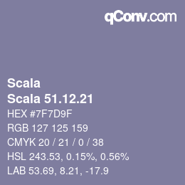カラーコード: Scala - Scala 51.12.21 | qconv.com