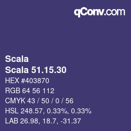 颜色代码: Scala - Scala 51.15.30 | qconv.com