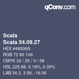 カラーコード: Scala - Scala 54.09.27 | qconv.com