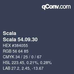 Color code: Scala - Scala 54.09.30 | qconv.com