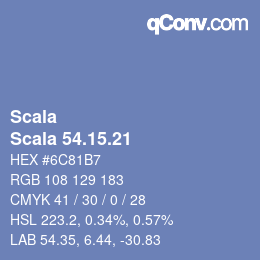 颜色代码: Scala - Scala 54.15.21 | qconv.com