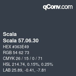 カラーコード: Scala - Scala 57.06.30 | qconv.com