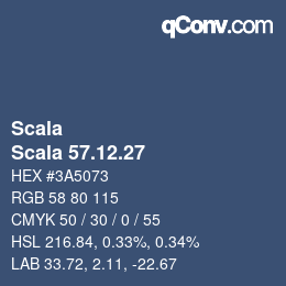 カラーコード: Scala - Scala 57.12.27 | qconv.com