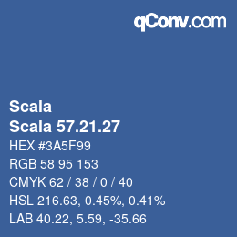 颜色代码: Scala - Scala 57.21.27 | qconv.com