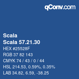 颜色代码: Scala - Scala 57.21.30 | qconv.com