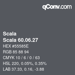 颜色代码: Scala - Scala 60.06.27 | qconv.com