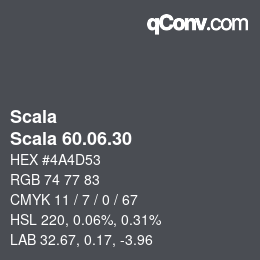 颜色代码: Scala - Scala 60.06.30 | qconv.com