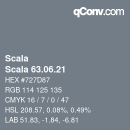 カラーコード: Scala - Scala 63.06.21 | qconv.com
