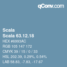 カラーコード: Scala - Scala 63.12.18 | qconv.com