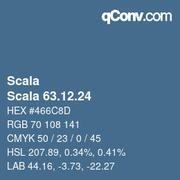 カラーコード: Scala - Scala 63.12.24 | qconv.com
