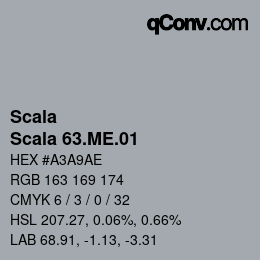 颜色代码: Scala - Scala 63.ME.01 | qconv.com