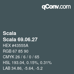 カラーコード: Scala - Scala 69.06.27 | qconv.com