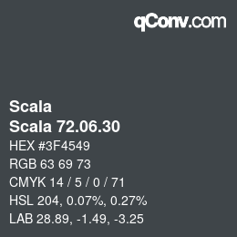 颜色代码: Scala - Scala 72.06.30 | qconv.com