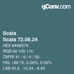 颜色代码: Scala - Scala 72.09.24 | qconv.com