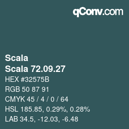 カラーコード: Scala - Scala 72.09.27 | qconv.com