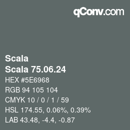 颜色代码: Scala - Scala 75.06.24 | qconv.com