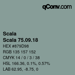 颜色代码: Scala - Scala 75.09.18 | qconv.com