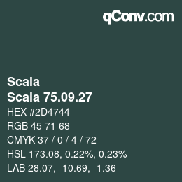 颜色代码: Scala - Scala 75.09.27 | qconv.com