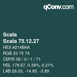 颜色代码: Scala - Scala 75.12.27 | qconv.com
