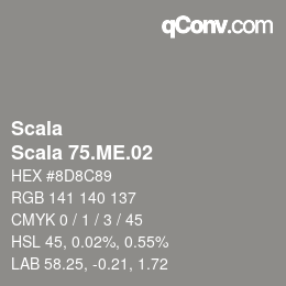颜色代码: Scala - Scala 75.ME.02 | qconv.com