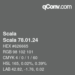 颜色代码: Scala - Scala 78.01.24 | qconv.com