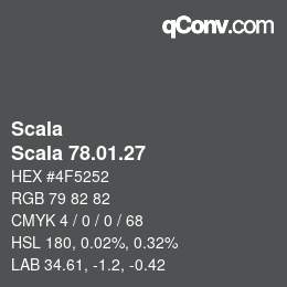 颜色代码: Scala - Scala 78.01.27 | qconv.com