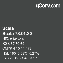 カラーコード: Scala - Scala 78.01.30 | qconv.com