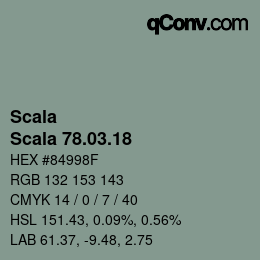 カラーコード: Scala - Scala 78.03.18 | qconv.com