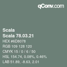 颜色代码: Scala - Scala 78.03.21 | qconv.com