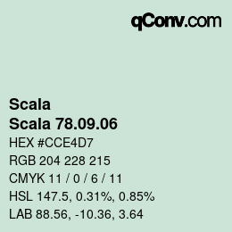 颜色代码: Scala - Scala 78.09.06 | qconv.com