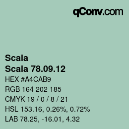 颜色代码: Scala - Scala 78.09.12 | qconv.com
