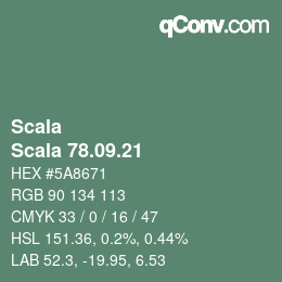 颜色代码: Scala - Scala 78.09.21 | qconv.com