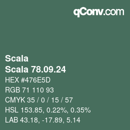 颜色代码: Scala - Scala 78.09.24 | qconv.com