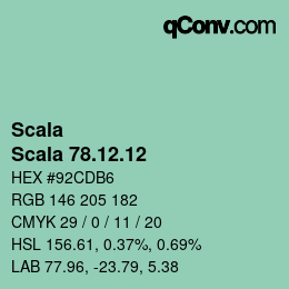 カラーコード: Scala - Scala 78.12.12 | qconv.com